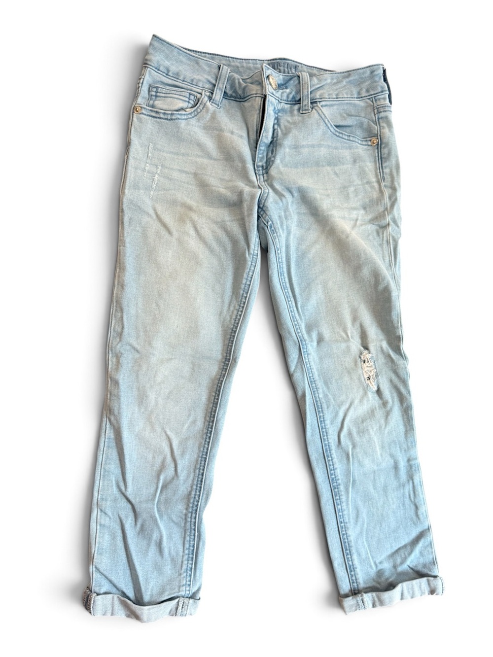 Justice Light Blue Girls’ Jeans with Rolled Hems